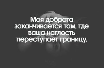 Моя доброта заканчивается там, где ваша наглость переступает границу.