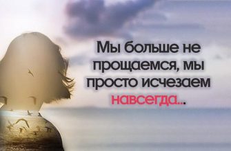 Мы больше не прощаемся, мы просто исчезаем навсегда